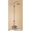 Burlington Claremont Wall Mounted Bath Shower Mixer w Rigid Riser, Straight Arm & 6" Rose -Cheap Traditional Taps Store H295 CL L 460