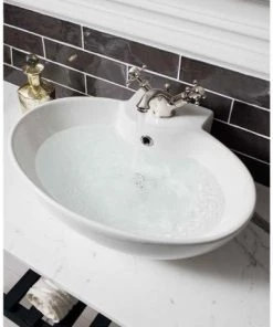 Crosswater - Belgravia Crosshead Monobloc Basin Mixer with Pop-up Waste - Nickel - HG110DPN -Cheap Traditional Taps Store HG110DPN D1 460