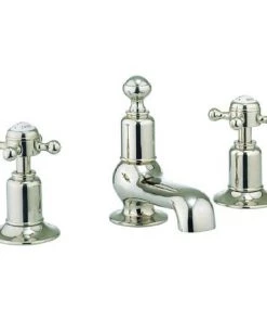 Crosswater - Belgravia Crosshead 3 Tap Hole Basin Mixer inc. Waste - Nickel - HG130DPN