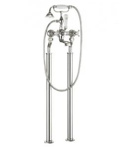 Crosswater - Belgravia Crosshead Floor Mounted Freestanding Bath Shower Mixer - Nickel
