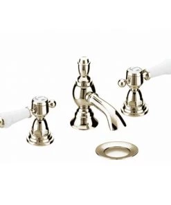 Heritage - Glastonbury 3 Hole Basin Mixer with Pop-up Waste - Vintage Gold - TGRG06