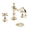 Heritage - Hartlebury 3 Hole Swivel Spout Basin Mixer with Pop-up Waste - Vintage Gold - THRG09