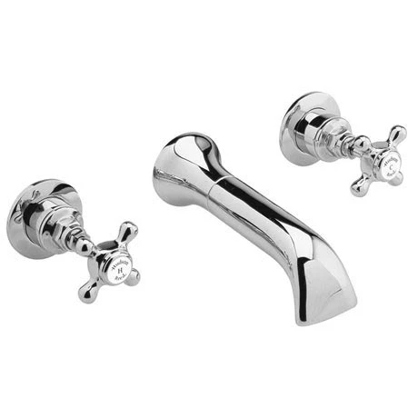 Hudson Reed Topaz Wall Mounted Bath Spout and Stop Taps - Chrome - BC309HX 3 Hudson Reed Topaz Wall Mounted Bath Spout and Stop Taps - Chrome - BC309HX