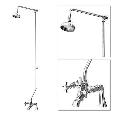 Nuie Traditional Bath Shower Mixer with Rigid Riser Kit - Chrome Plated 3 Nuie Traditional Bath Shower Mixer with Rigid Riser Kit - Chrome Plated