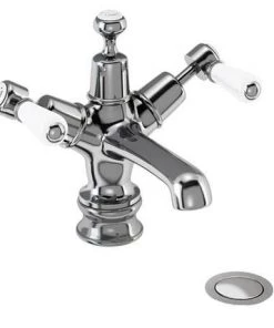 Burlington Kensington Regent - Chrome Basin Mixer Tap with Click-Clack Waste - KER6