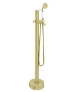 Lancaster Traditional Brushed Brass Single Lever Freestanding Bath Shower Mixer -Cheap Traditional Taps Store LBB8FS D2 460