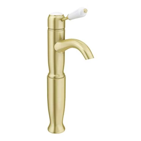Lancaster Traditional Brushed Brass Tall Mono Basin Mixer 4 Lancaster Traditional Brushed Brass Tall Mono Basin Mixer - Image 2