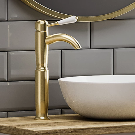 Lancaster Traditional Brushed Brass Tall Mono Basin Mixer 3 Lancaster Traditional Brushed Brass Tall Mono Basin Mixer