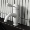 Lancaster Traditional Matt White Single Lever Mono Basin Mixer Tap
