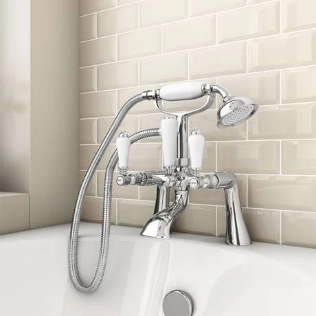 Lancaster Traditional Bath Shower Mixer with Slider Rail Kit - Chrome 5 Lancaster Traditional Bath Shower Mixer with Slider Rail Kit - Chrome - Image 3