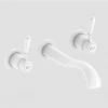 Lancaster Traditional Matt White Wall Mounted Lever Basin Mixer Tap -Cheap Traditional Taps Store LWHT14BT lrg 670