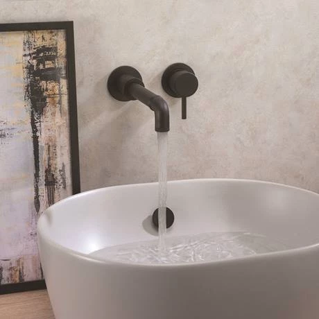 Crosswater MPRO Industrial Wall Mounted 2 Hole Set Basin Mixer - Carbon Black - PRI120WNM 4 Crosswater MPRO Industrial Wall Mounted 2 Hole Set Basin Mixer - Carbon Black - PRI120WNM - Image 2