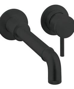 Crosswater MPRO Industrial Wall Mounted 2 Hole Set Basin Mixer - Carbon Black - PRI120WNM