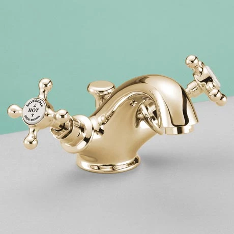 Silverdale Victorian Basin Monobloc Tap with Pop Up Waste Gold 3 Silverdale Victorian Basin Monobloc Tap with Pop Up Waste Gold