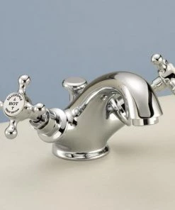 Silverdale Victorian Basin Monobloc Tap with Pop Up Waste Chrome