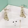 Silverdale Victorian Cloakroom Basin Pillar Taps Gold -Cheap Traditional Taps Store Silverdale Victorian Cloakroom Basin Pillar Taps Gold p