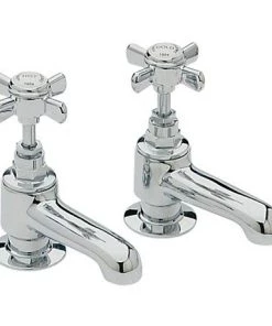 Heritage - Dawlish Bath Pillar Taps - Chrome - TDCC01