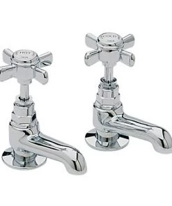 Heritage - Dawlish Short Nose Basin Pillar Taps - Chrome - TDCCS00