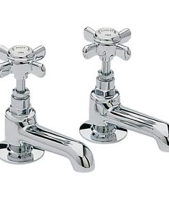 Heritage - Dawlish Basin Pillar Taps - Chrome - TDCC00
