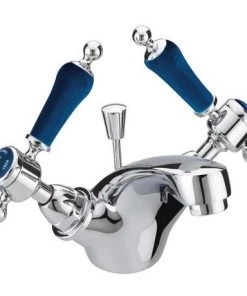 Heritage Glastonbury Midnight Blue Mono Basin Mixer with Pop-up Waste - TGRBL04