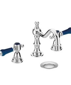 Heritage Glastonbury Midnight Blue 3 Hole Swivel Spout Basin Mixer with Pop-up Waste - TGRBL09