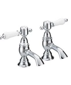 Heritage - Glastonbury Basin Pillar Taps - Chrome - TGRC00