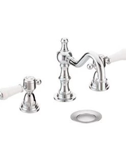Heritage Glastonbury 3 Tap Hole Swivel Spout Basin Mixer with Pop-up Waste - Chrome - TGRC09