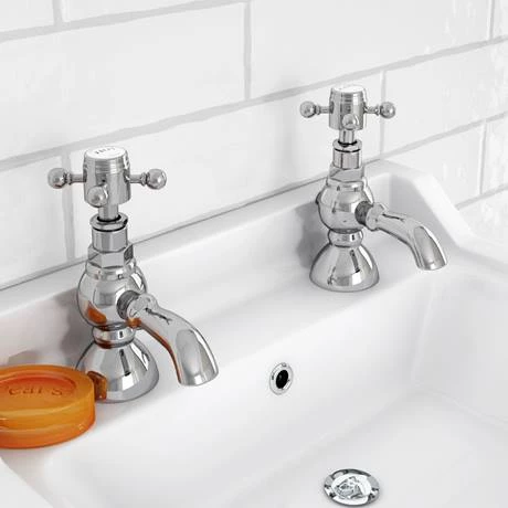 Chatsworth 1928 Traditional 3 Inch Spout Crosshead Pillar Basin Taps 5 Chatsworth 1928 Traditional 3 Inch Spout Crosshead Pillar Basin Taps - Image 3