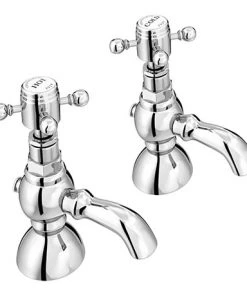 Chatsworth 1928 Traditional 3 Inch Spout Crosshead Pillar Basin Taps