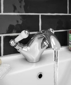Chatsworth 1928 Traditional White Lever Mono Basin Mixer Tap 6 Chatsworth 1928 Traditional White Lever Mono Basin Mixer Tap -Cheap Traditional Taps Store TRAD013D detail2 460
