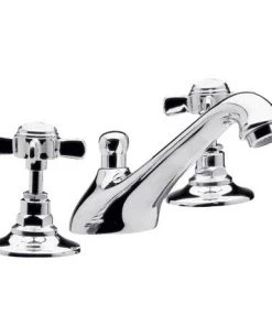 Traditional 3 Tap Hole Basin Mixer - Chrome - IJ327