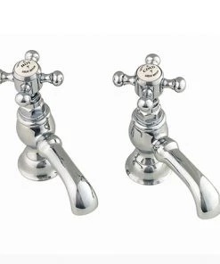 Silverdale Victorian Basin Pillar Taps Chrome
