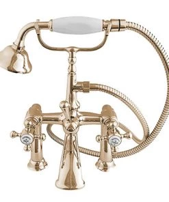 Silverdale Victorian Bath Shower Mixer Taps Gold