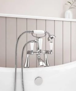 Lancaster Traditional Bath Shower Mixer Tap + Shower Kit -Cheap Traditional Taps Store VIC6 D2 460